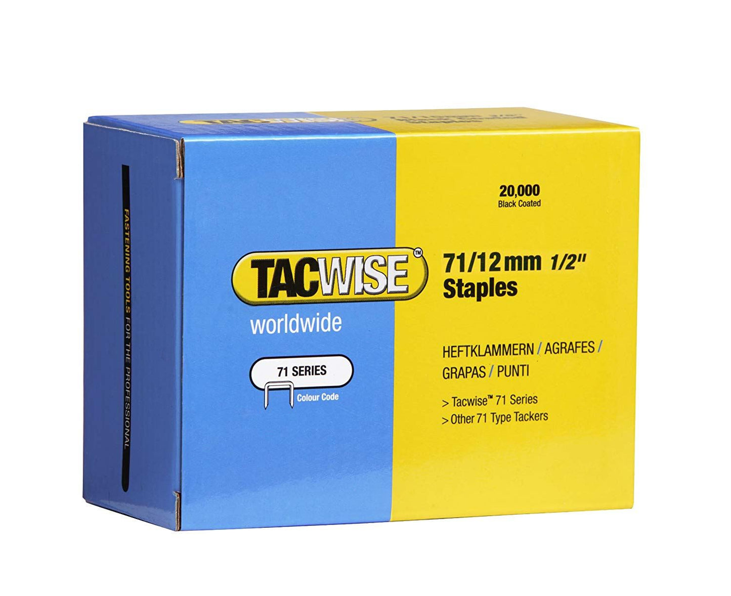 Tacwise 0370 Type 71 12 mm Type 71 Staples Galvanised Pack of 20000 for Nail Staple Guns Trade Fixing