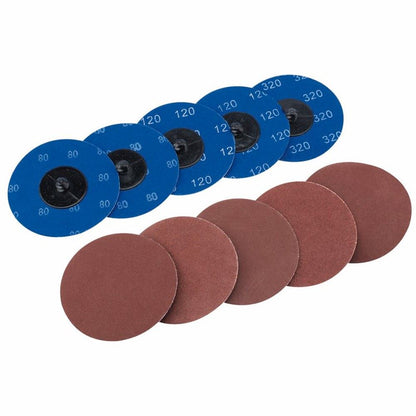 Draper ALU-OXIDE DISC 75MM ASSORT(10) 75621 Aluminium Oxide Sanding Discs