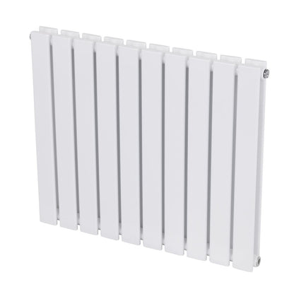 Baridi DH350 Horizontal Radiator Contemporary Double Flat Panel Design 600 x 700mm - White | Steel | Horizontal flat panel design delivers a BTU