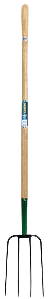 63579 Draper 4 Prong Manure Fork with Wood Shaft AF4PMF/I Agricultural Hand Tools Professional Trade DIY Workshop Garage Use