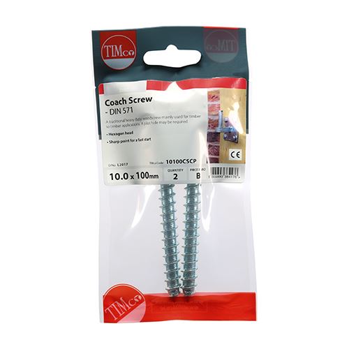 TIMCO Coach Screws Hex Head Silver Zinc Wood Timber Lag Bolt All Sizes