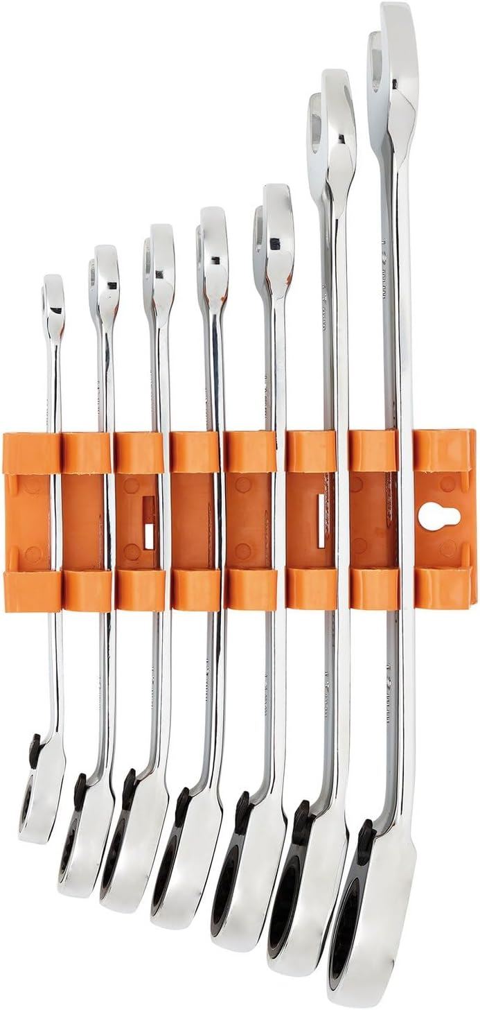 Draper 7PC REV. RATCHING SPANNER SET 51179 51179 Draper HI-TORQÂ® Metric Reversible Ratchet Combination Spanner Set (7 Piece)