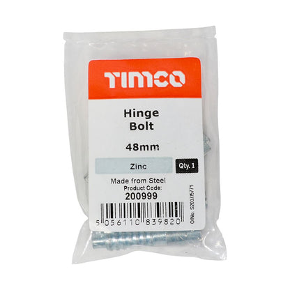 TIMCO Hinge Bolts Zinc 48mm Pack 2