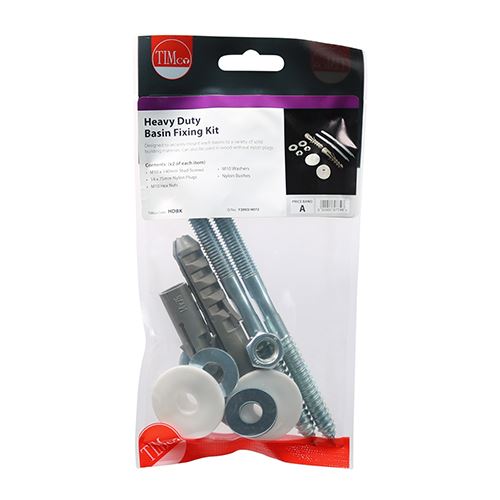 TIMCO Heavy Duty Basin Fixing Kit Heavy Duty Kit Pack 2