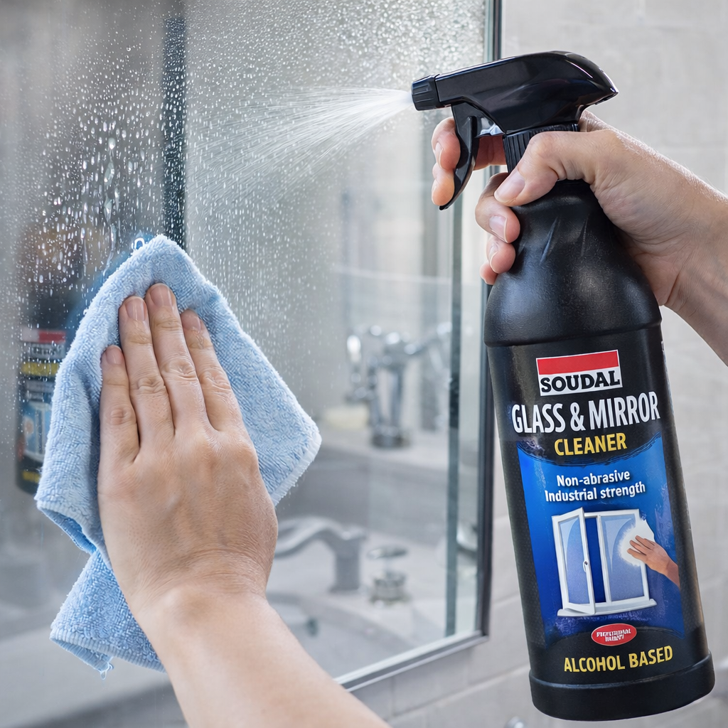 Soudal Glass & Mirror Cleaner 1 Litre Streak Free Window Cleaning Spray