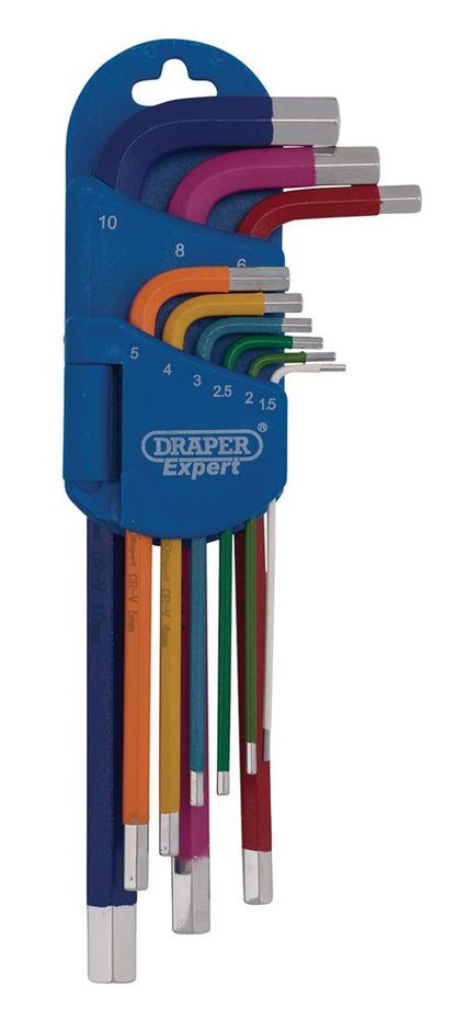 Draper L COLOUR HEX KEY SET 9PC 04905 Metric Multicolour Long Arm Hex Key Set (9 Piece)