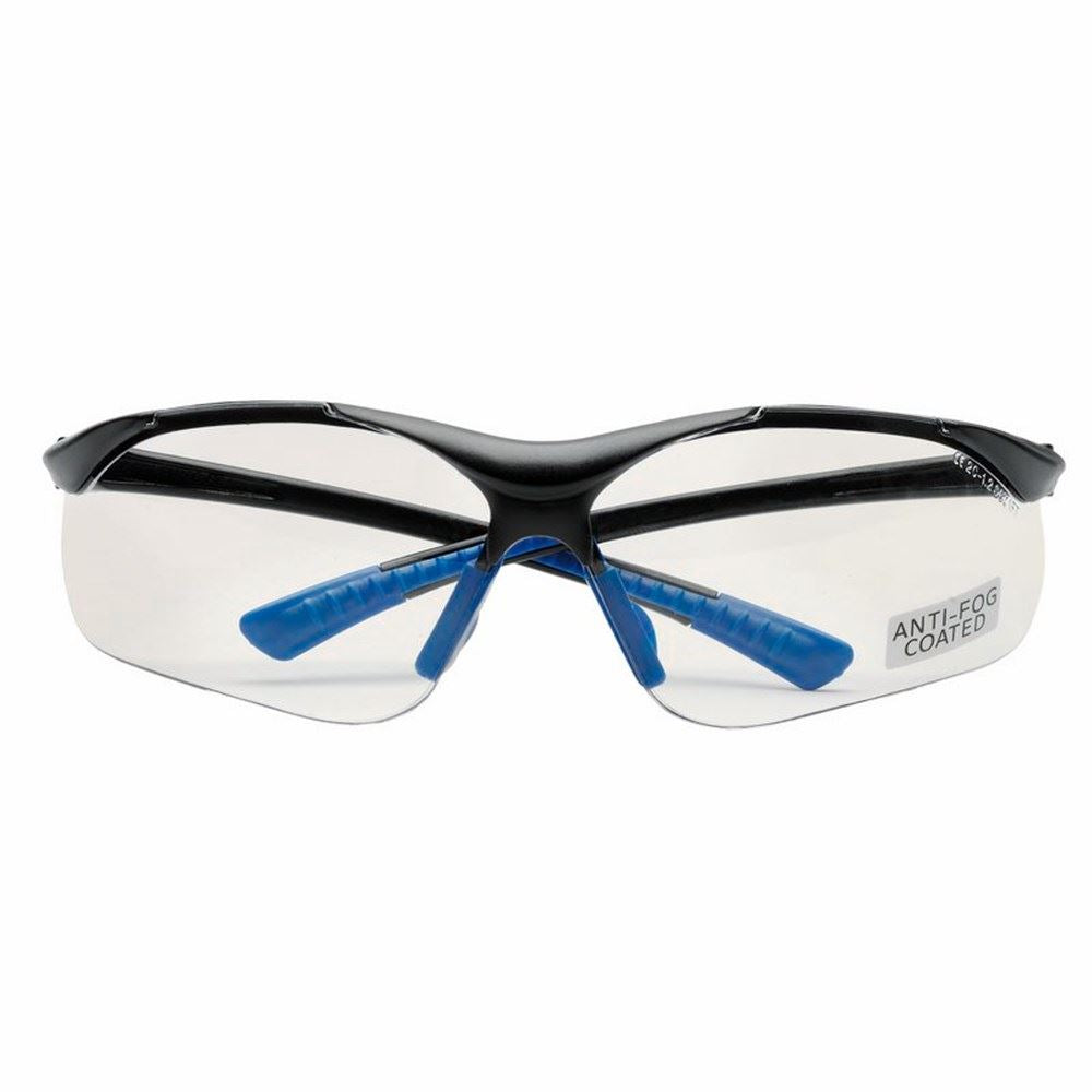 Draper BLUE FRAME CLEAR SAFETY SPECS 02936 Clear Anti-Mist All Weather Safety Glasses