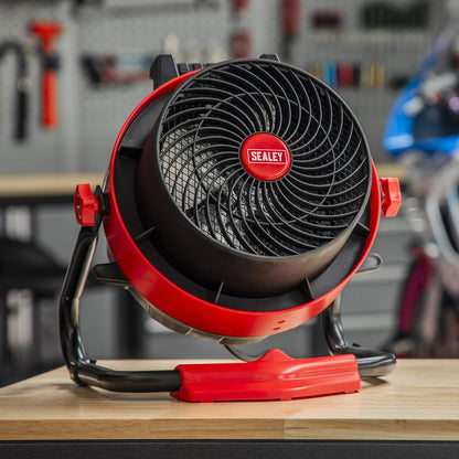 Sealey FH3000 Industrial Fan Heater 3000W/230V | 0-3000W, 230V ~ 50Hz, Thermostat, Tip-Over Switch | Portable industrial heater with two heat settings
