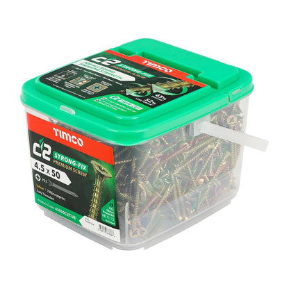 TIMCO C2 Strong-Fix PZ2 CSK ZYP 4.5 x 50 Gold Pack 700