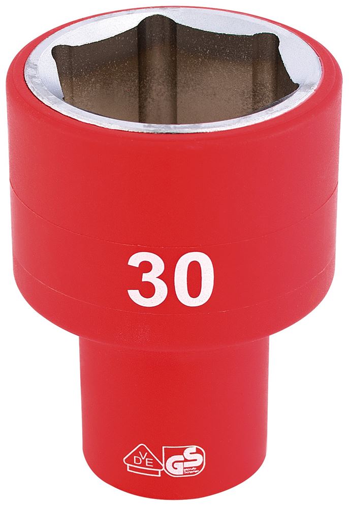 Draper 30MM VDE 1/2 INSUL. SOCKET 32000 32000 Metric VDE Sockets, 1/2" Sq. Dr.