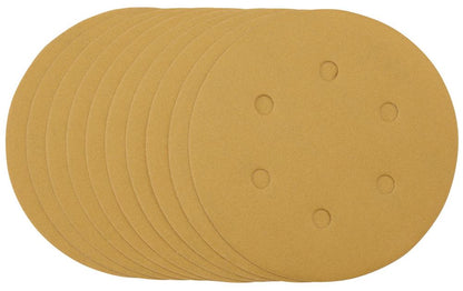Draper 150MM GOLD SANDING DISC 320G 64265 64265 Gold Sanding Discs with Hook & Loop, 150mm (Pack of 10)