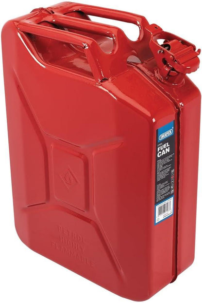 Draper 20L Fuel Can Steel Jerry Can Green Black Red Petrol Diesel Storage