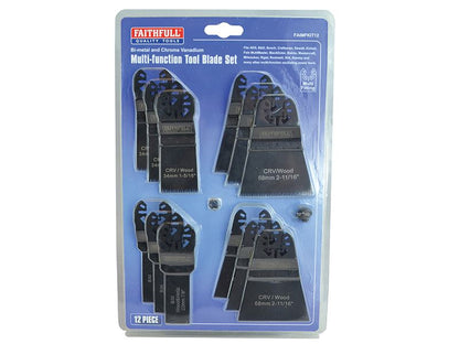 Faithfull FAIMFKIT12 Multi-Function Tool Blade Set, 12 Piece |