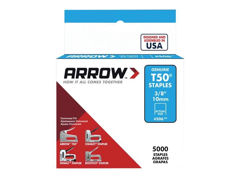 Arrow A506IP T50 Staples 10mm (3/8in) Bulk Pack 5000