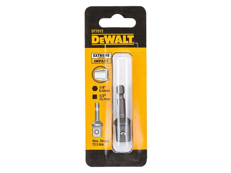 DeWalt DT7512-QZ DT7512 1/4in Hex to 1/2in Drive Impact Adaptor