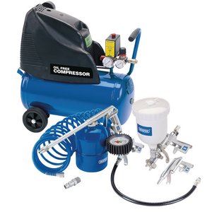 Draper OILFREE 24L COMP.+ 5PC AIR KIT 25936 Oil Free 24L Comp.+ 5pc Air Kit