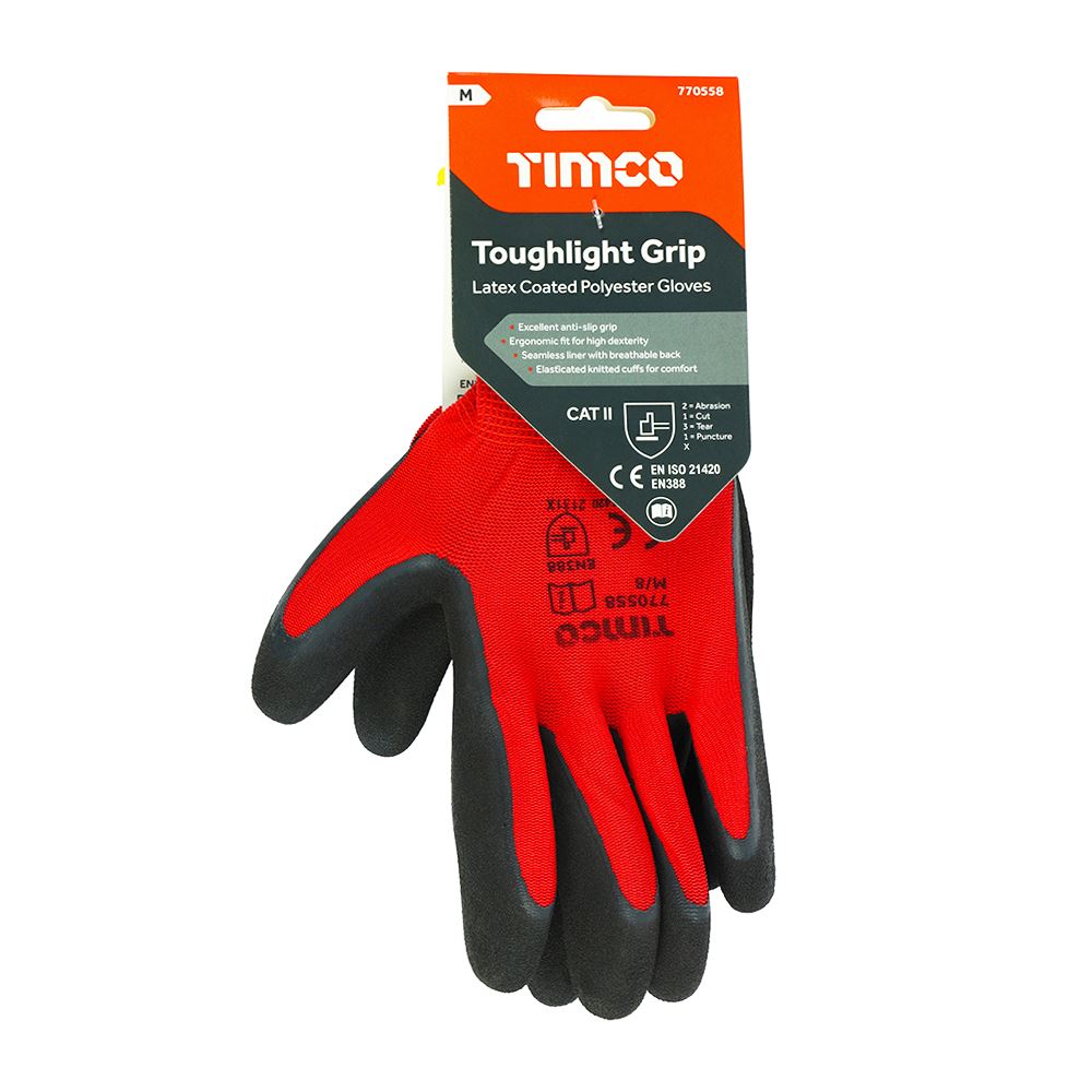TIMCO Toughlight Glove Latex Sandy Medium Pack 1