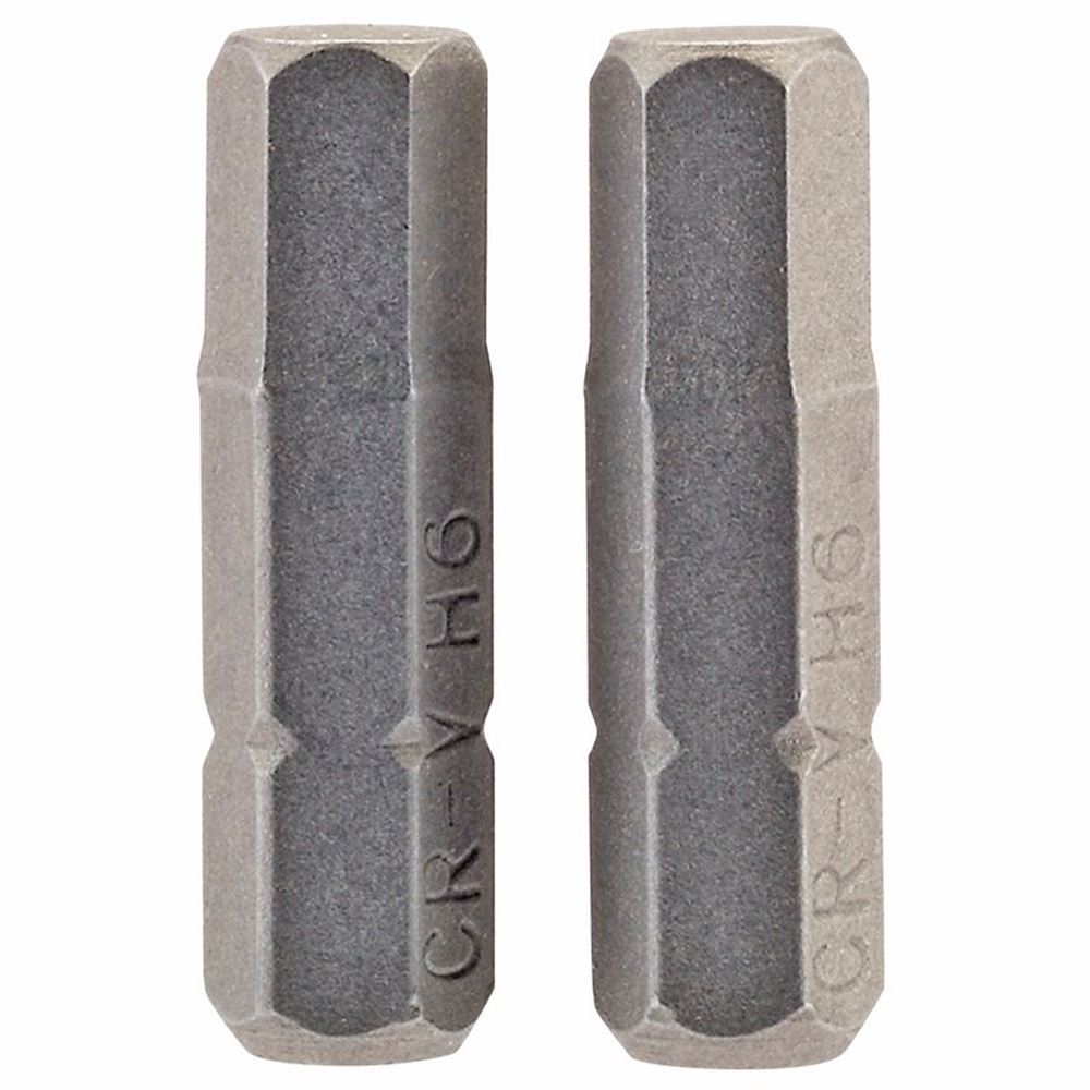 Draper 2PC 25MM 6.0MM HEX S/D BIT 63998 1/4" hex. Hexagonal E Shank Insert Bits