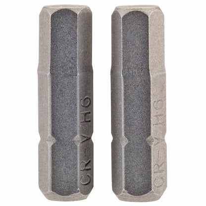 Draper 2PC 25MM 6.0MM HEX S/D BIT 63998 1/4" hex. Hexagonal E Shank Insert Bits