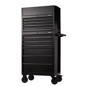 BUNKER  10 Drawer Combined Roller Cabinet and Tool Chest, 26", Black