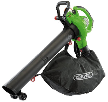 93165 Draper 230V Garden Vacuum/Blower/Mulcher, 3200W BV3200 Blowers and Vacuums (Electric) Professional Trade DIY Workshop Garage Use