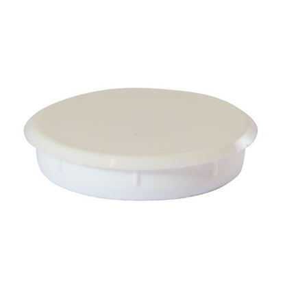 TIMCO 35mm Hinge Hole Cover Caps 35mm White Pack 4