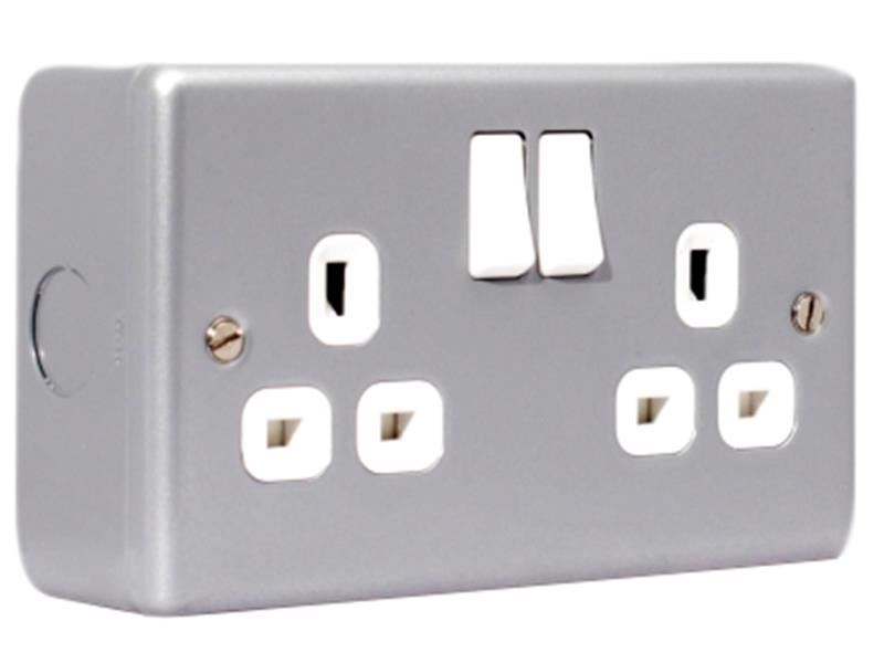 Masterplug MC522-01 Metal Clad Switched Socket 2-Gang 13A