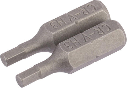 Draper 2PC 25MM 3.0MM HEX S/D BIT 63962 1/4" hex. Hexagonal E Shank Insert Bits
