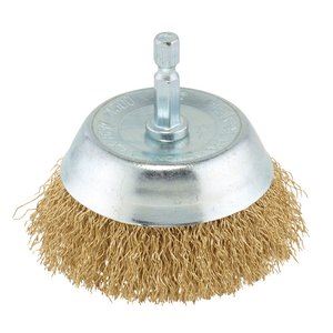 Draper BRASSED WIRE CUP BRUSH 75MM 41433 41433 Brassed Steel Crimped Wire Cup Brushes