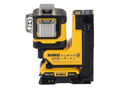 DeWalt Power Tools DCLE34035D1 3x360 Remote Control Green Laser 18V 1 x 2.0Ah Li-ion
