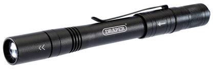 90099 Draper LED Rechargeable Aluminium Penlight, 1W, 80 Lumens RPL1 Work Light Key Ring and Mini Torches Professional Trade DIY Workshop Garage Use