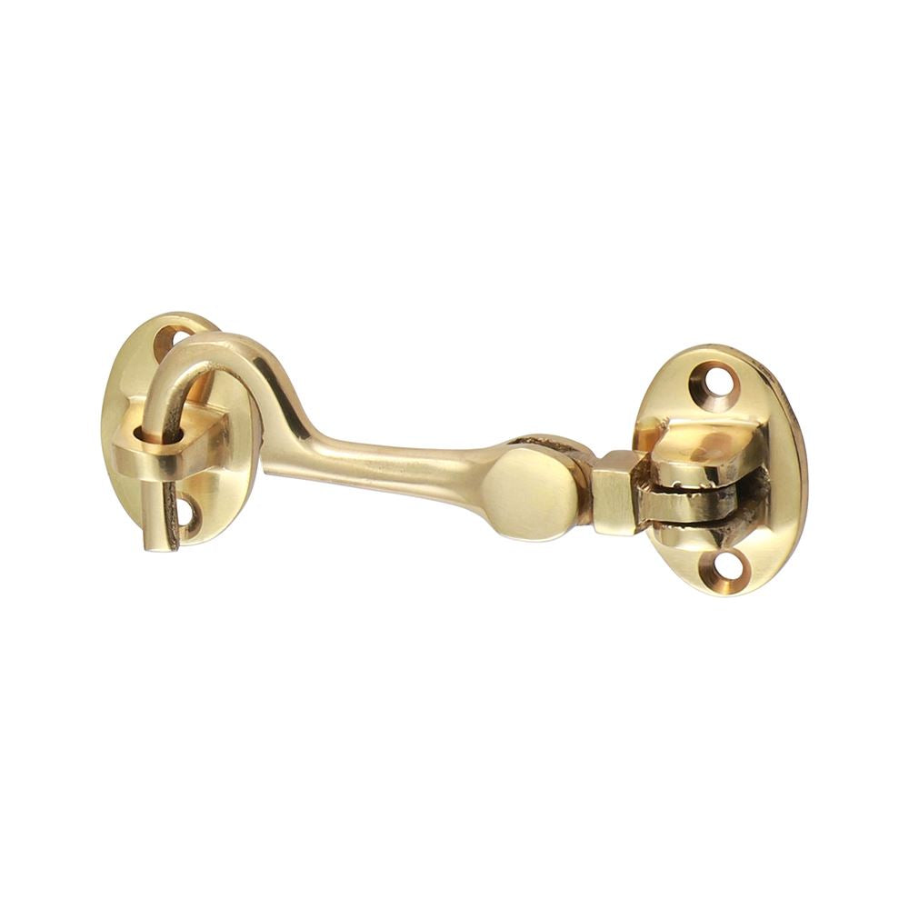 TIMCO Cabin Hook Pol. Brass 75mm Pack 1