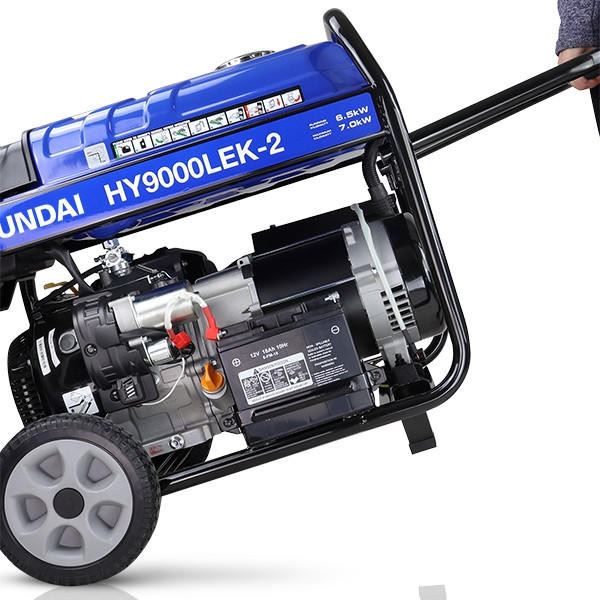 Hyundai HY9000LEK-2 Petrol Generator 7kW 8.75kVA Recoil Electric Start Portable Site Power Backup Power Portable Backup Site Power