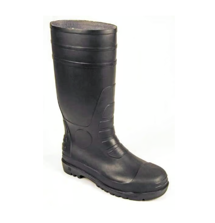 Classic Safety S5 PVC Wellington Boot - Oil & Slip Resistant, Black, SZ 10