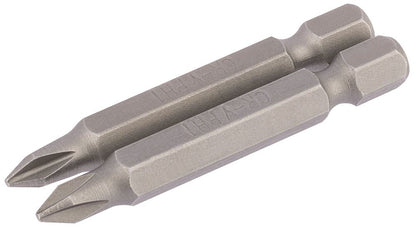 Draper 2PC 50MM NO1 C.SLOT S/D BIT 64232 1/4" Hex. Cross Slot E Shank Insert Bits