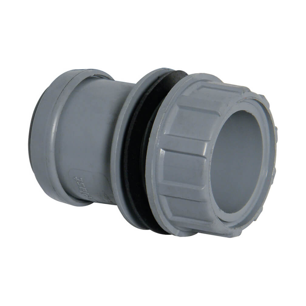 32MM WASTE - 1_" TANK CONNECTOR PUSH FIT GREY