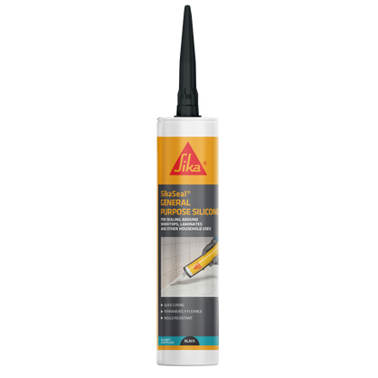 Sika General Purpose Silicone Sealant 310ml Waterproof Flexible Sealant for Kitchens Bathrooms Windows Doors Glazing and General Building Applications