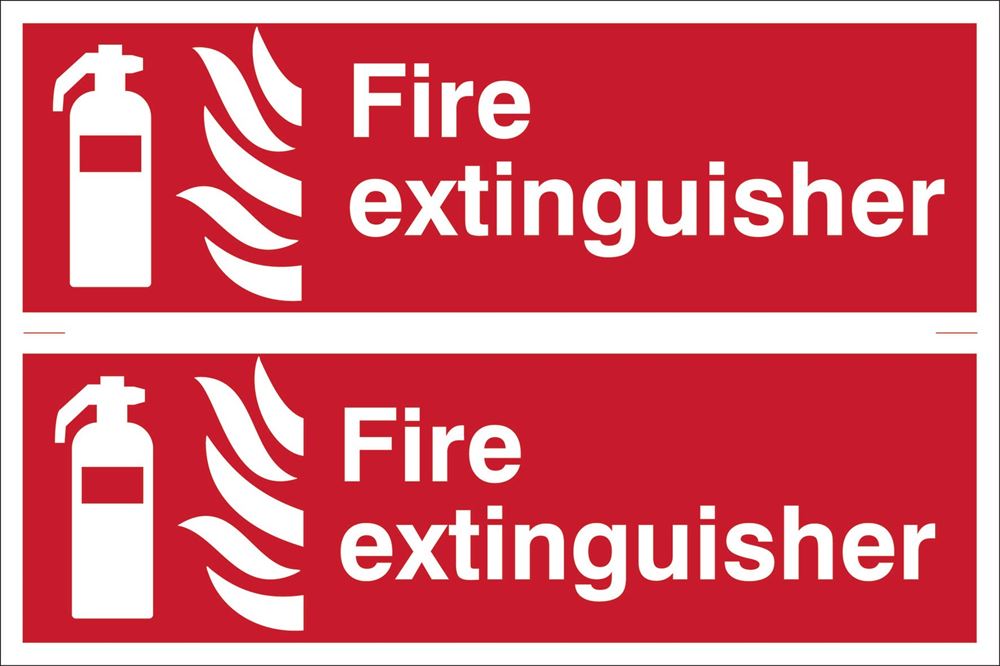 Draper FIRE EXTINGUISHER 2 SIGNS 72444 Prohibition and Fire Equipment Signs