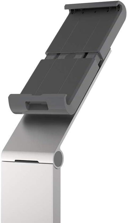 Durable Aluminium Tablet Holder iPad Floor Stand 7-13in Lockable Silver | Durable Tablet Stand for Office, Warehouse and Workplace Use