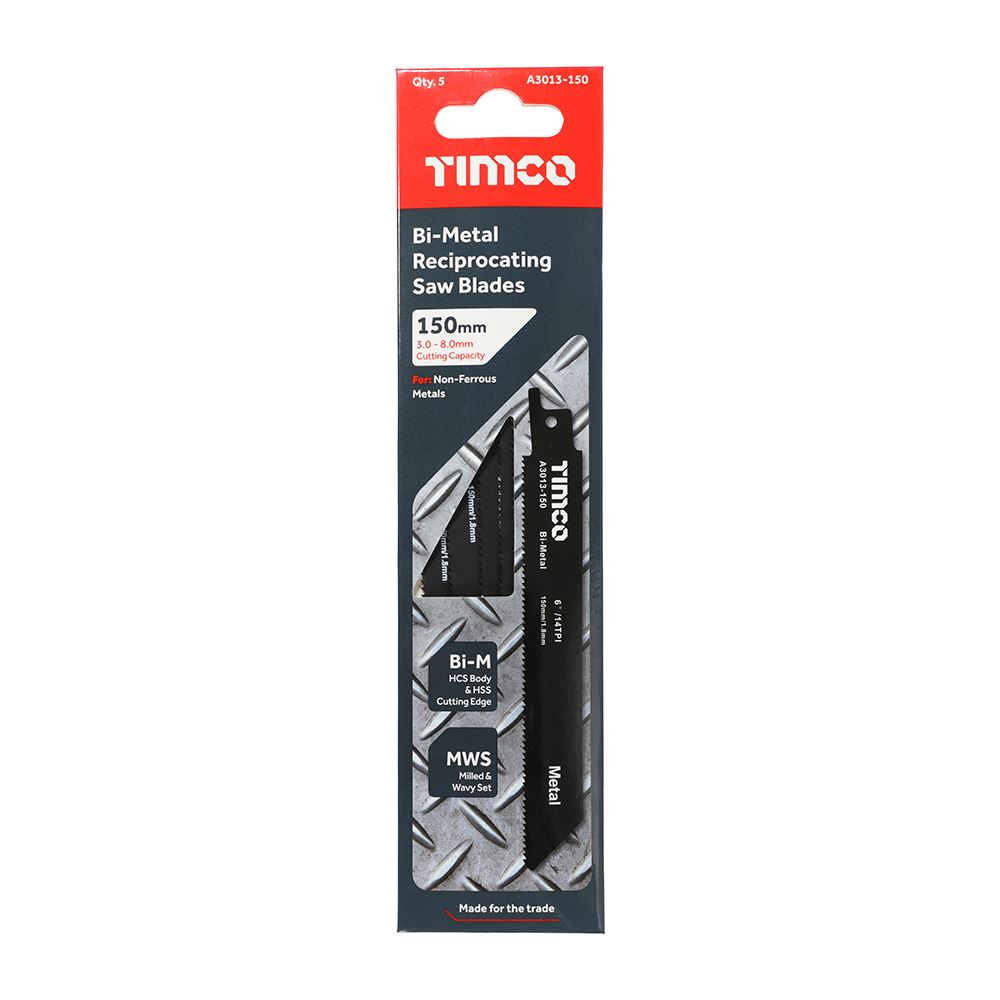 TIMCO Bi-Metal Sabre Blade for Metal S922BF Pack 5