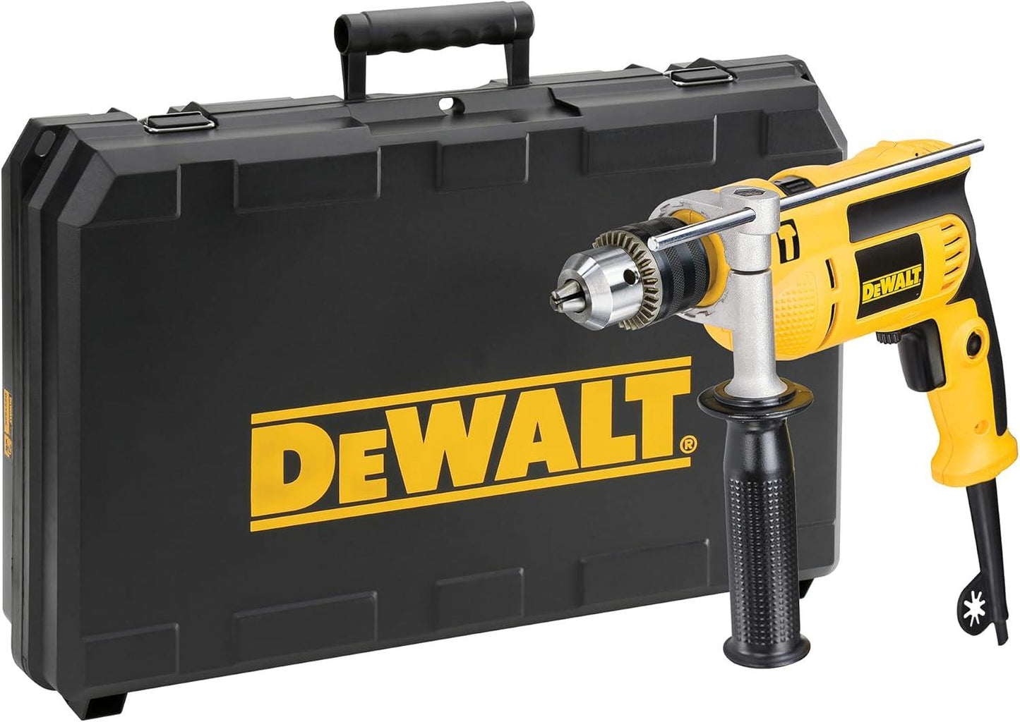 DeWalt DWD024K-GB 750W 13mm 240V Corded Percussion Drill with Variable Speed, Side Handle, Depth Stop and Carry Case