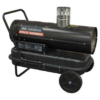 Sealey ABI600 Space Warmer Indirect Kerosene/Diesel Heater with Wheels 68,000Btu/hr | 68,242Btu/hr(20kW), 230V ~ 50Hz, Thermostat, Wheels