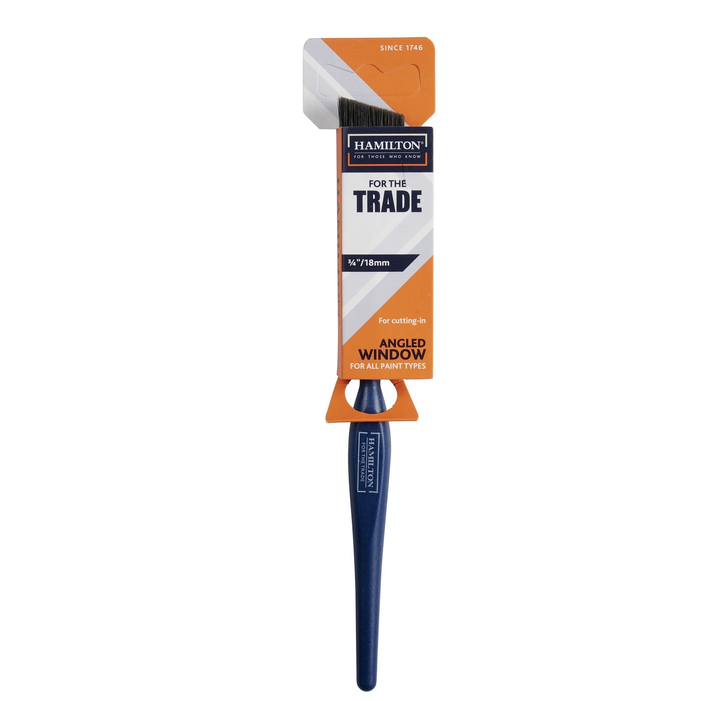 For The Trade 0.75in Angled Window Paint Brush with Plastic Handle for Frames Edges and Detail Work