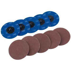 DRAPER 75618 - Ten 75mm 180 Grit Aluminium Oxide Sanding Discs
