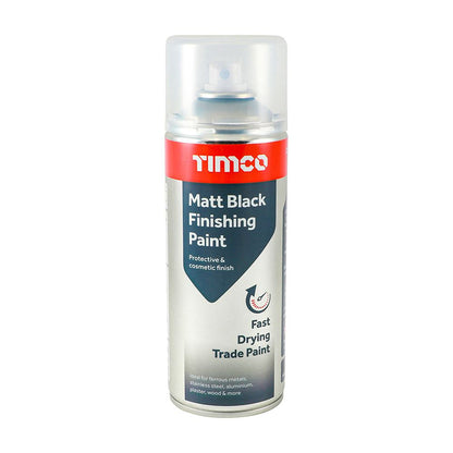TIMCO Finishing Paint Matt Black Black 380ml Pack 1.0