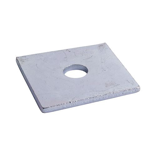 TIMCO Square Plate Washer - BZP M10 x 50 x 50 x 3 Silver Pack 100