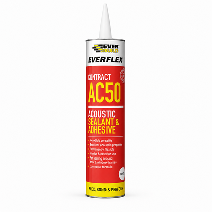 Everbuild AC50 Acoustic Sealant White 310ml Pack of 1 Flexible Paintable Acrylic