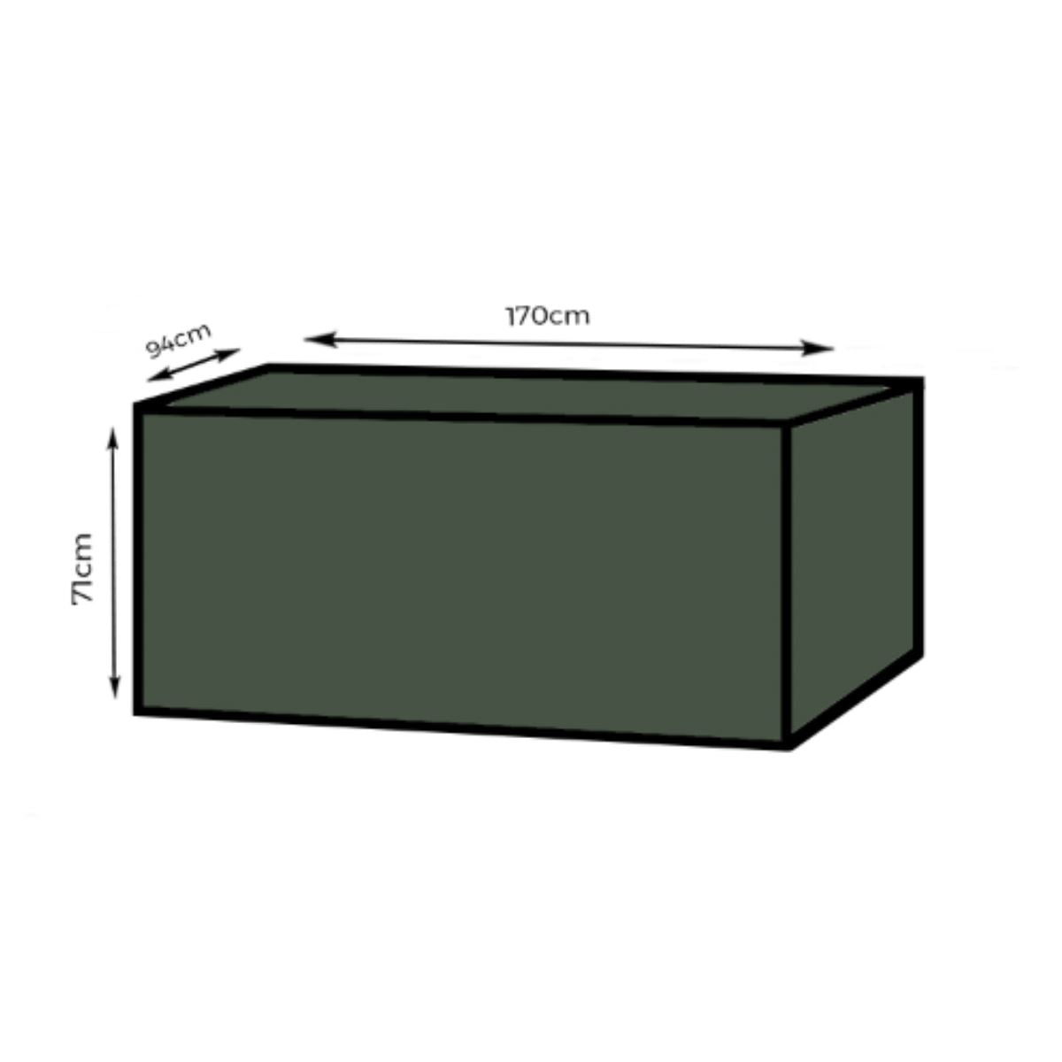 Yuzet XT 6 Seater Rectangular Garden Table Cover Green 170 x 94 x 71cm 100% Waterproof UV Resistant Outdoor Furniture Protector