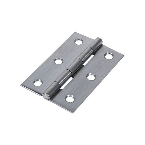 TIMCO Butt Hinge Fixed Pin S/Chrome 75 x 50 Pack 2