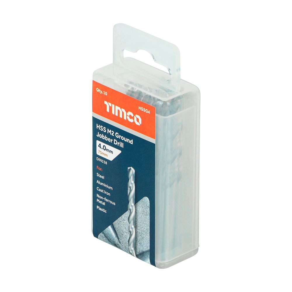 TIMCO HSS-G Jobber Drill Bit M2 4.0mm Pack 10